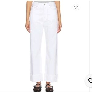NWOT, Agolde Fran Low Slung White Straight Leg Denim Jeans Sz 28 womens